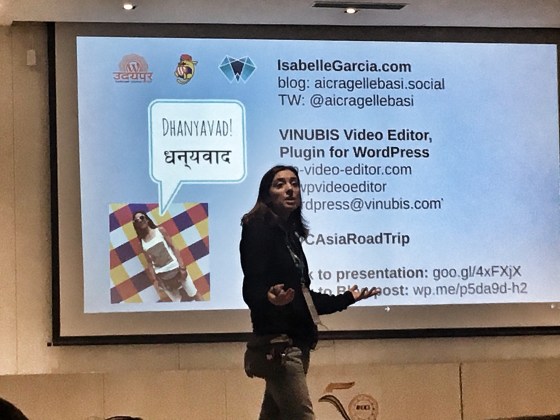 How to Create Video for Your WordPress Blog, a talk by Isabelle Garcia at WordCamp Udaipur