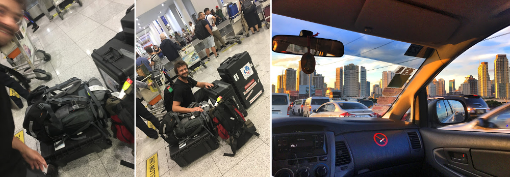 Arriving in Manila with all the equipment