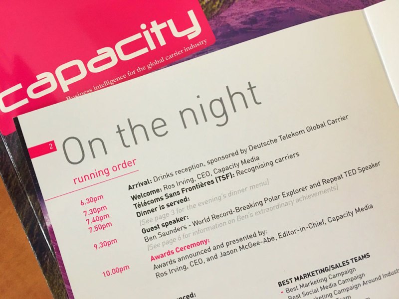 Speaking on behalf of TSF at Capacity Europe’s Global Carrier&nbsp;Awards